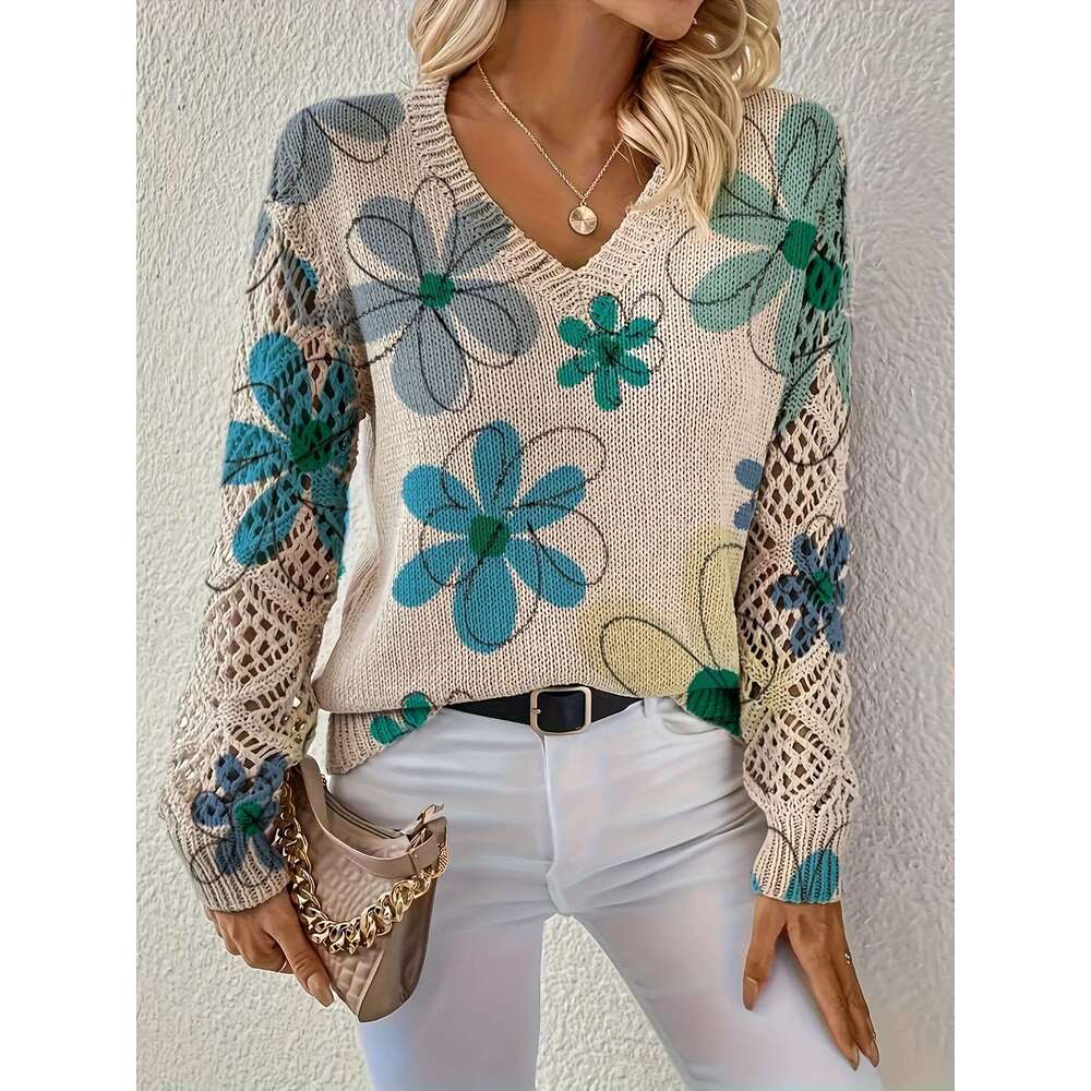 Women's Elegant V-Neck All-Season Long Sleeve Pullover In Beige, Brown, Pink, Black, White, Gray Office, Party, Everyday Chic Sweater For Women -