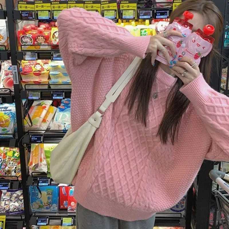 Autumn Winter New Fashion Long Sleeve Round Neck Solid Sweaters Pullovers Womens Clothing Casual Allmatch Knitting Korean TopT251027