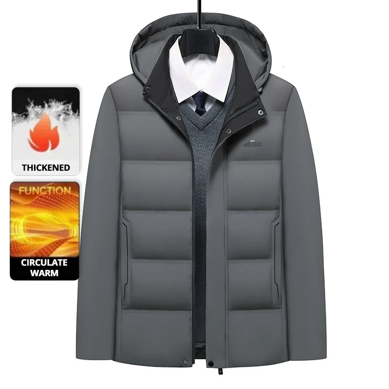 Top Grade Thicken Fashion Outerwear Winter Warm Hooded Business Parka Coat Mens est Jacket Windbreaker 251015