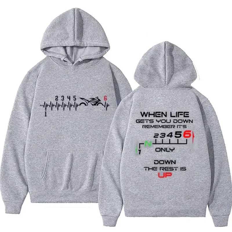 N23456 Motorcycle Gear Biker Heartbeat Print Mens Hoodies male Pullover Clothing Oversized Sweatshirts Graphic Women Tracksuit W251027