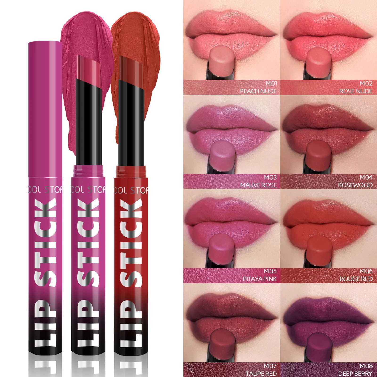 Matte Lipstick Pencil Waterproof Dark Berry Purple Lip Stick Long Lasting NonStick Lip Tint Nude Lipstick Pen Halloween Makeup W251027