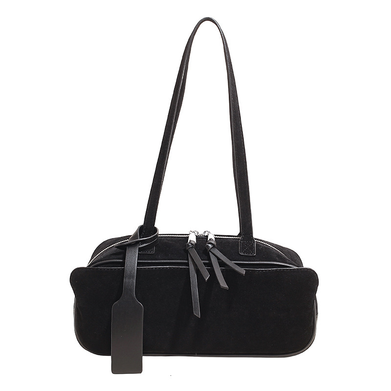 Free shipping designer bag High-end Suede Bowling Bag Handheld Underarm Bag New Matte Boston Bag Shoulder Bag