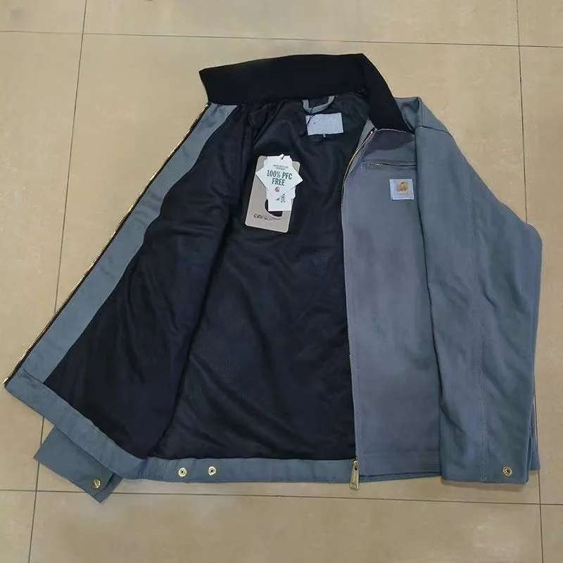 Designer Men's Jackets Heavyweight embroidery Thick Men Jacket Carharretshoddie top quality 100% cotton coat mesh lining work jackets EUR Size S-