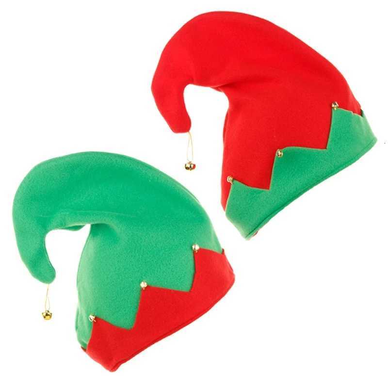 Elf Hats Plush Made for Boys Girls Caps for Festive Christmas Eve Santa Hats with Metal Made Bell Ornament at the TopW251027
