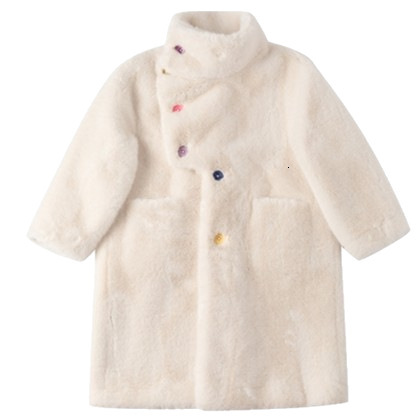 Designer winter coat with thick outer layer suitable for older children in autumn and winter, knee length, medium length, and fashionable children