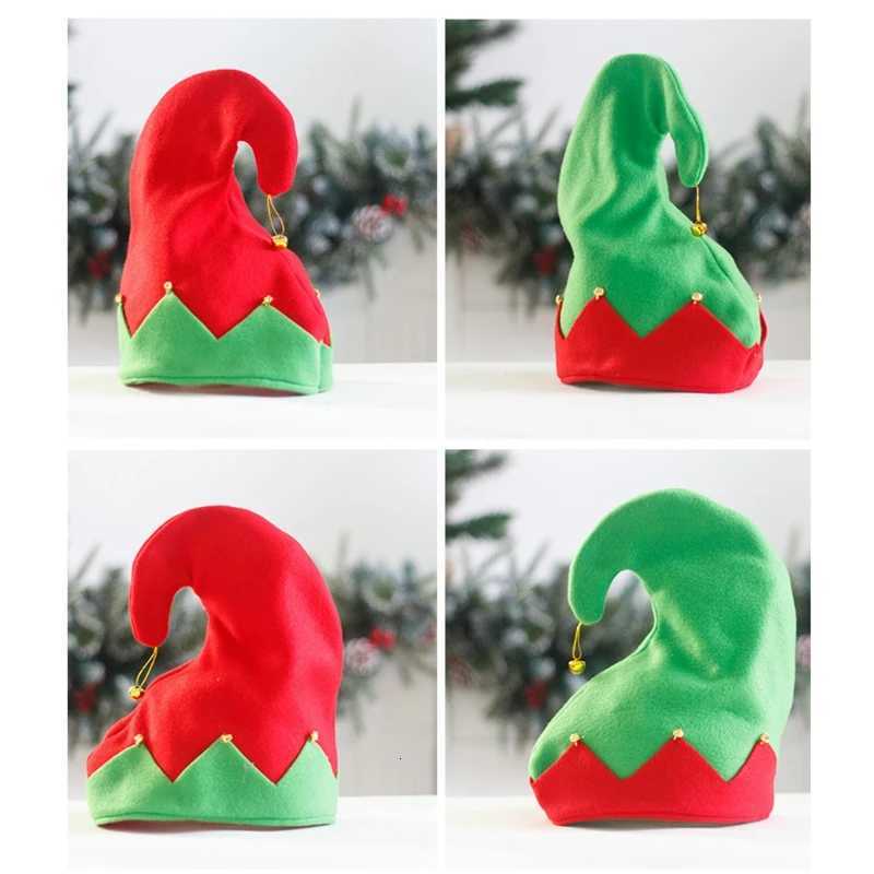 Elf Hats Plush Made for Boys Girls Caps for Festive Christmas Eve Santa Hats with Metal Made Bell Ornament at the TopW251027