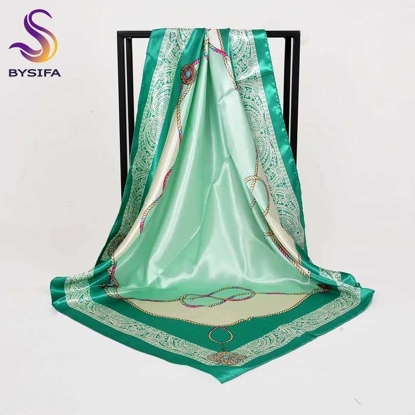 BYSIFA Autumn Winter Ladies Scarves New Accories Wen Large Silk Square Scarves New Wine Red Paisy Muslim Islamic ScarfW251027