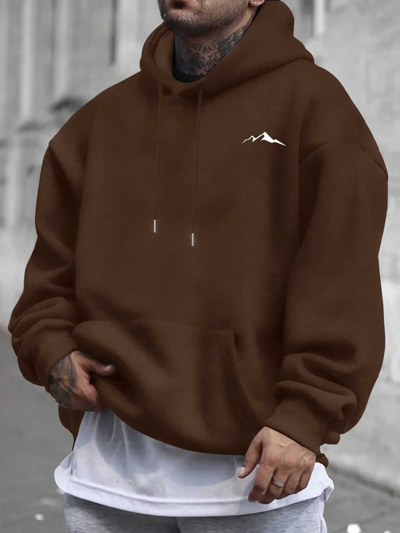 New Mens Fashion Trend Printed Pattern Hoodie Loose Casual Hip Hop Street Character Cotton Printed Hoodie Mens Sweatshirt W251027