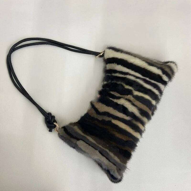 Designer Luxury Real Fur Shoulder Bag Women New In High Quality Mink Hair Fashion Designer Handbag Trend Casual Elegant Female Bags