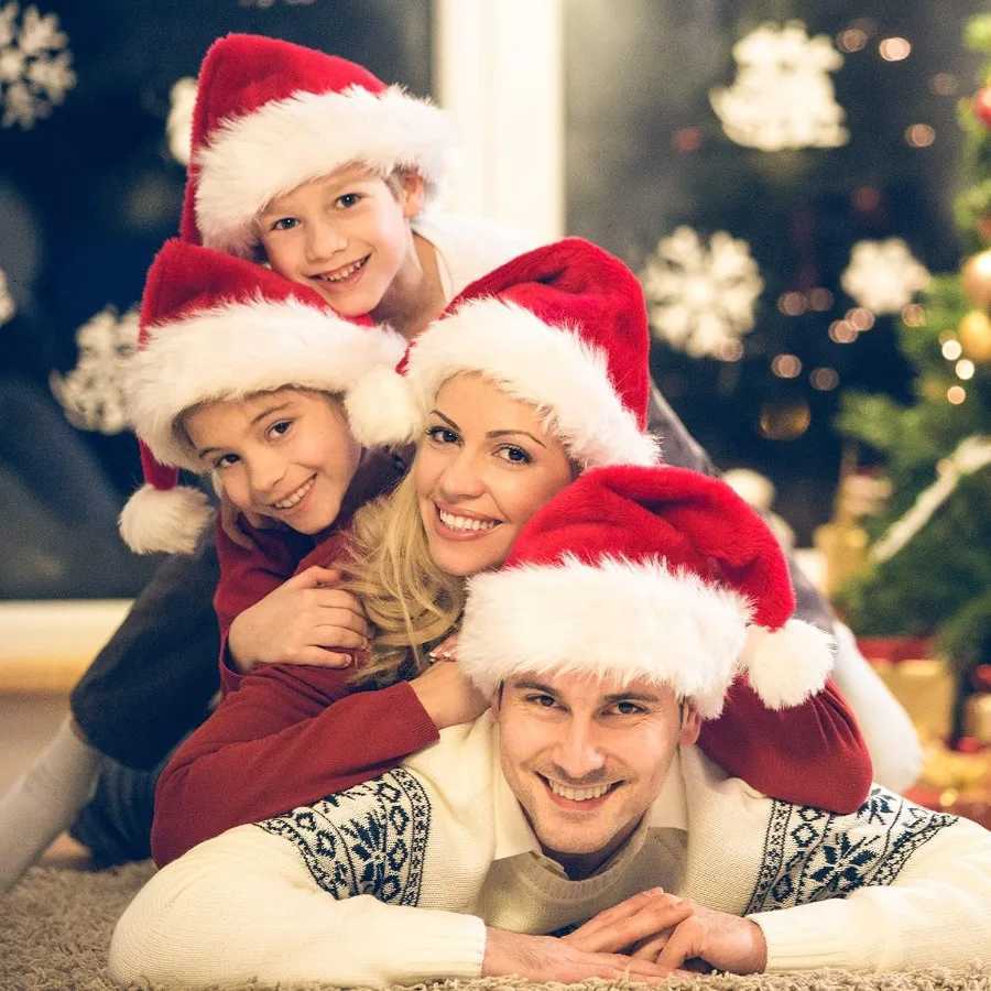 JUANANIUG Christmas Santa Hat Adult Xmas Holiday Hat for Women Men Extra Thicken Classic Fur for Festive Holiday Party SuppliesW251027