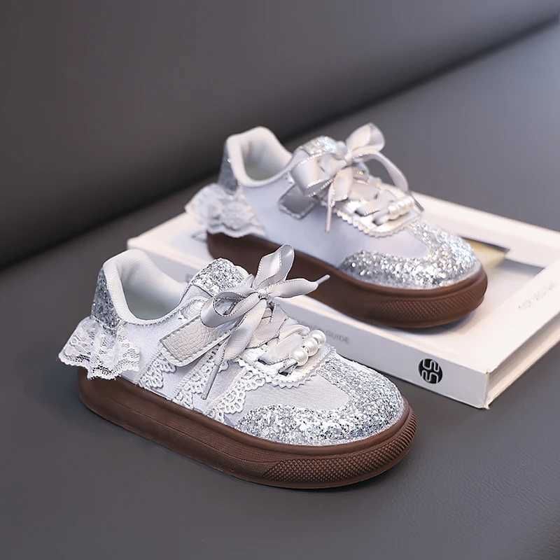 Children Casual Shoes Toddler Baby Girls Bow Sequin Sneakers Glitter Soft Sole Nonslip Sports Shoes Fashion Solid Board Shoes S251027