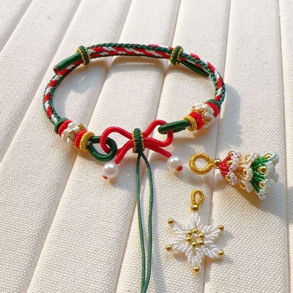 Hand Rope Braided Bracelet Same Style Bowknot Fugitive Princess Christmas Tree Snowflake Diy