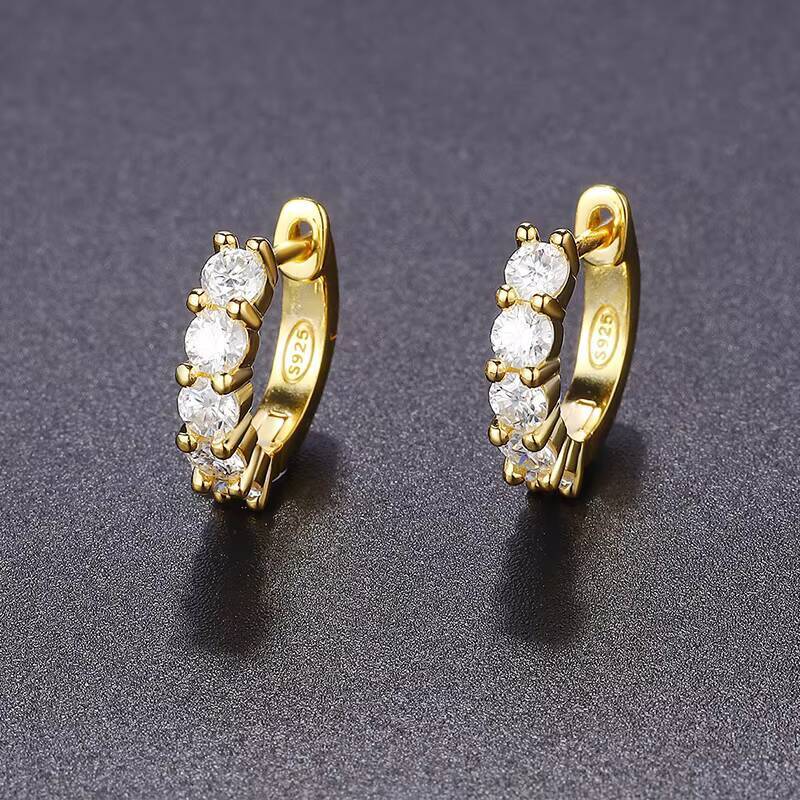 925 Sterling Silver Moissanite Drop Earrings With GRA Certificate Fine Hoop Earrings Fashion Dangle Earrings for Women