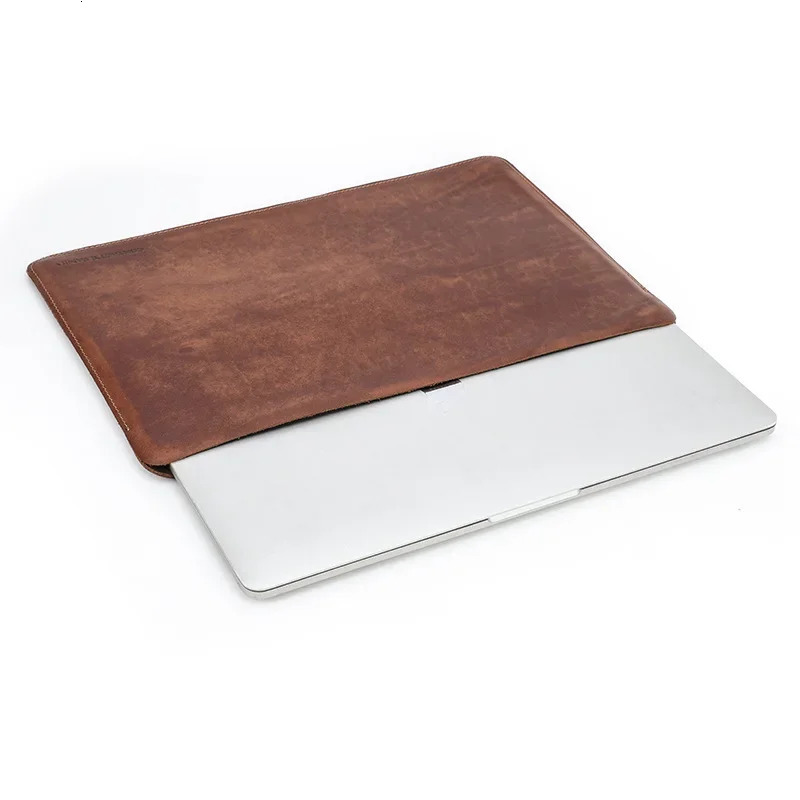 handmade cowhide genuine leather laptop bags cases storage organizer sleeve for air 136in notebook computer travel 251027