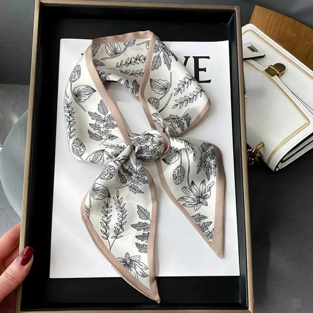 Fashion Print Hair Ribbon Scarf Wen Neck Tie Bag Silk Skinny scarves Ladies Foard Floral Bands 2024 NewW251027