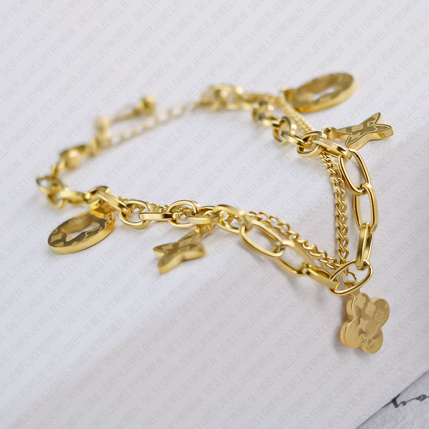 Designer Bracelet Bracelet for Women Gold Hollow Bracelets Tassel Bangle Rhombus Flower Bangles Luxury Jewlery Designer for Women Elegant Timeless Gif