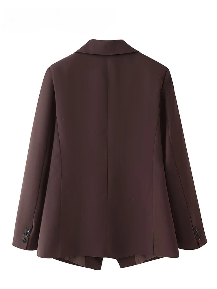 Women Elegant Solid Slim Office Lady Blazer Coats Long Sleeve Lapel Button Fashion Suit Jacket Chic Female Streetwear 251027