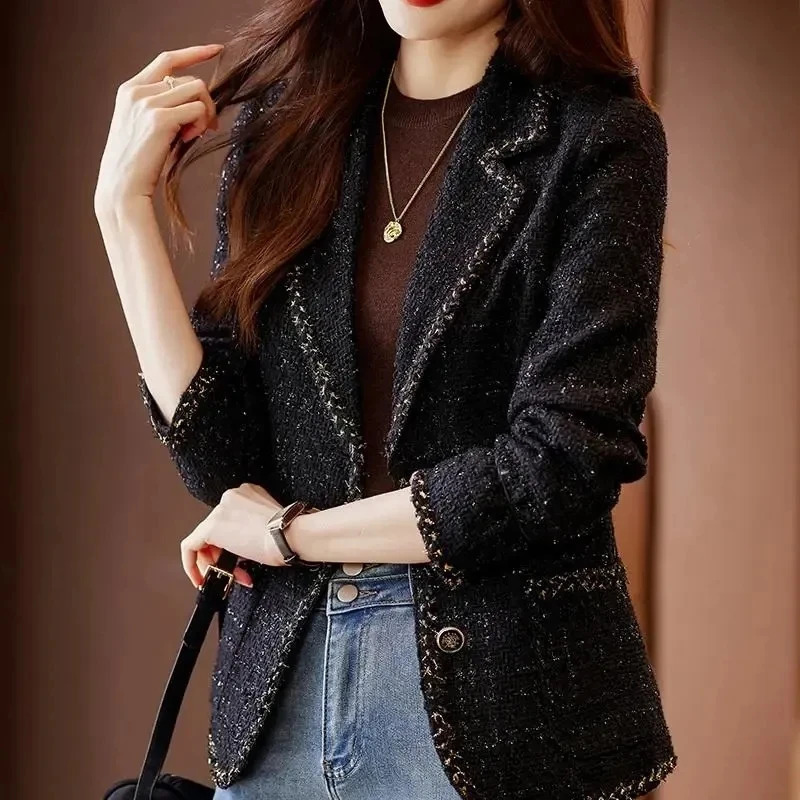 Spring Autumn Loose Comfortable Casual Ladies Blazer Top Style Versatile Temperament Elegant Fashion Womens Suit Coat 251027