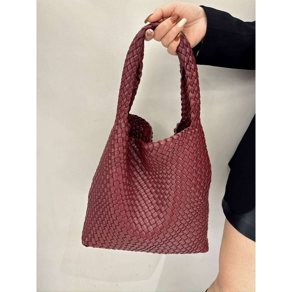Fashion Women's Bags Promotion 2024 Fall And Winter Explosive Models PU Hand-Woven Shoulder Bag For Women