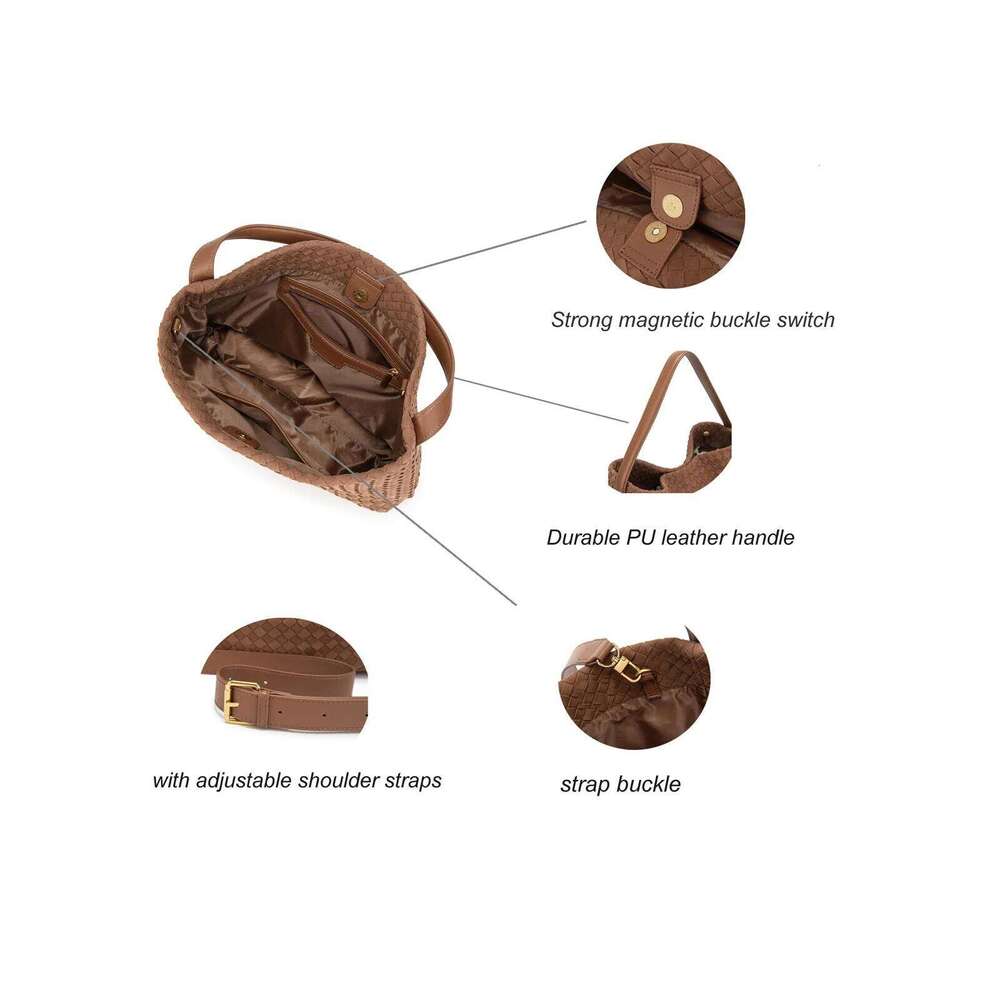 Women's Bags Trend 2025 Designer Bucket Bag Woven Suede Handbags And Purses Female Shoulder Bag