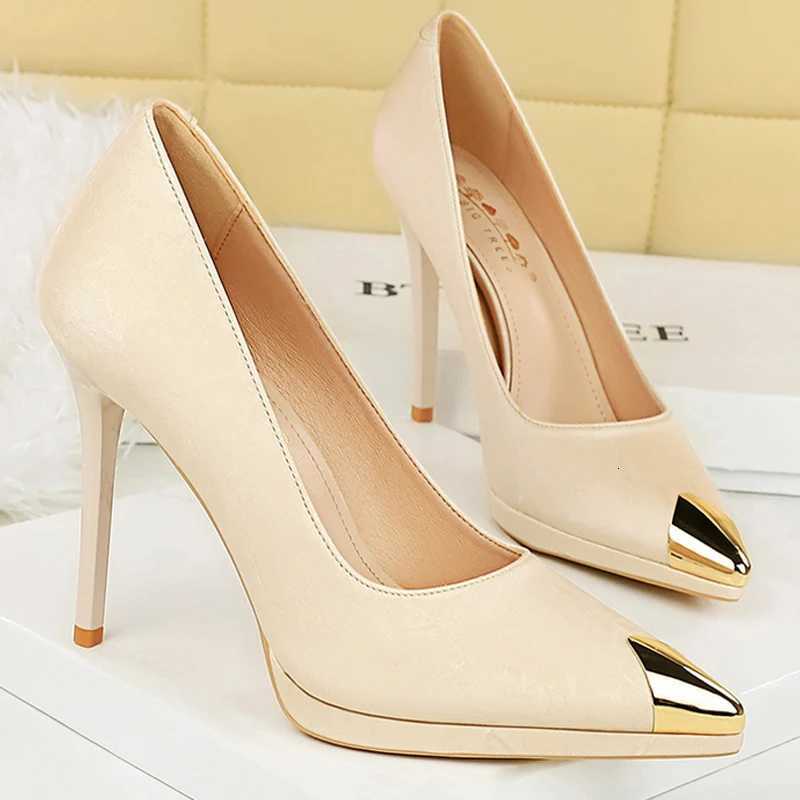 BIGTREE Shoes 115 cm Women Pumps Sexy high heels Metal pointed tip Stiletto Ladies shoes New Luxury banquet shoes Large size 43XJ251027