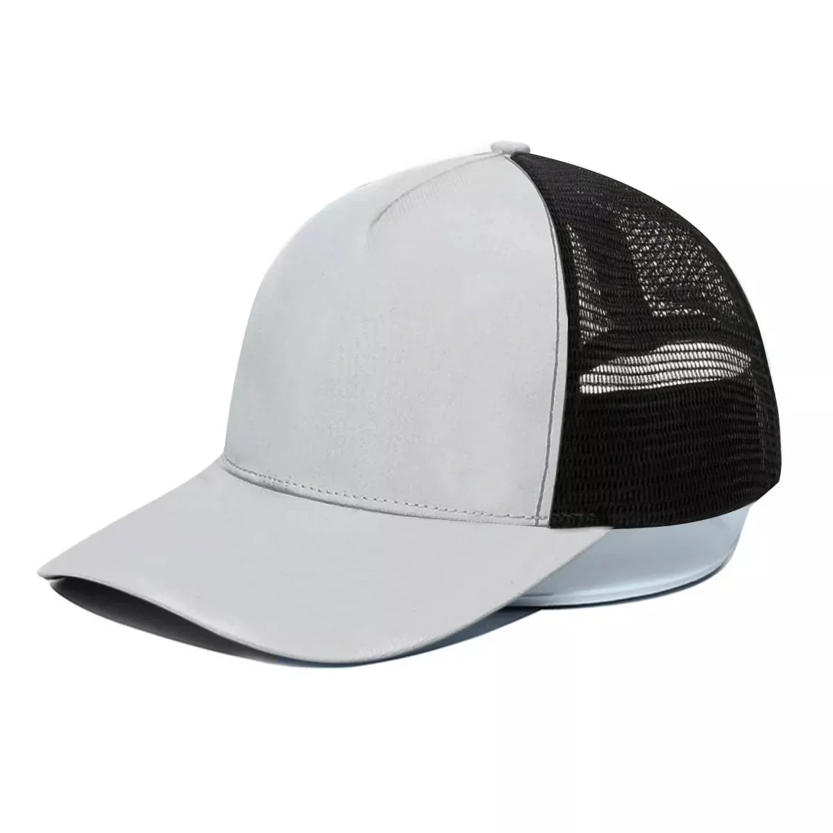 DHgatepod Unisex Black Trucker Hat - Semi-Mesh Adjustable Snapback with 7cm Brim for Sun Protection & Style