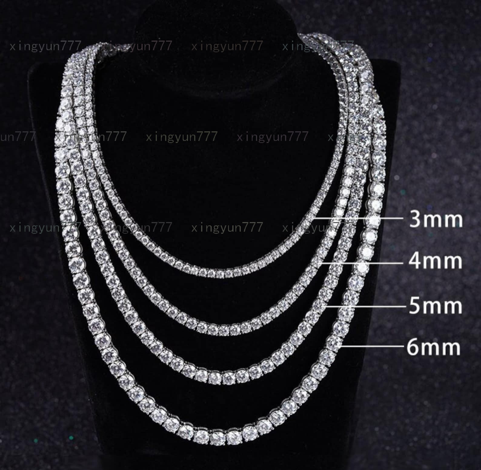 Customized 14K 18K White Gold VVS Moissanite Diamond Tennis Chain IGI Certified Iced Out Hip Hop NecklaceBrilliant Cut SparklinG