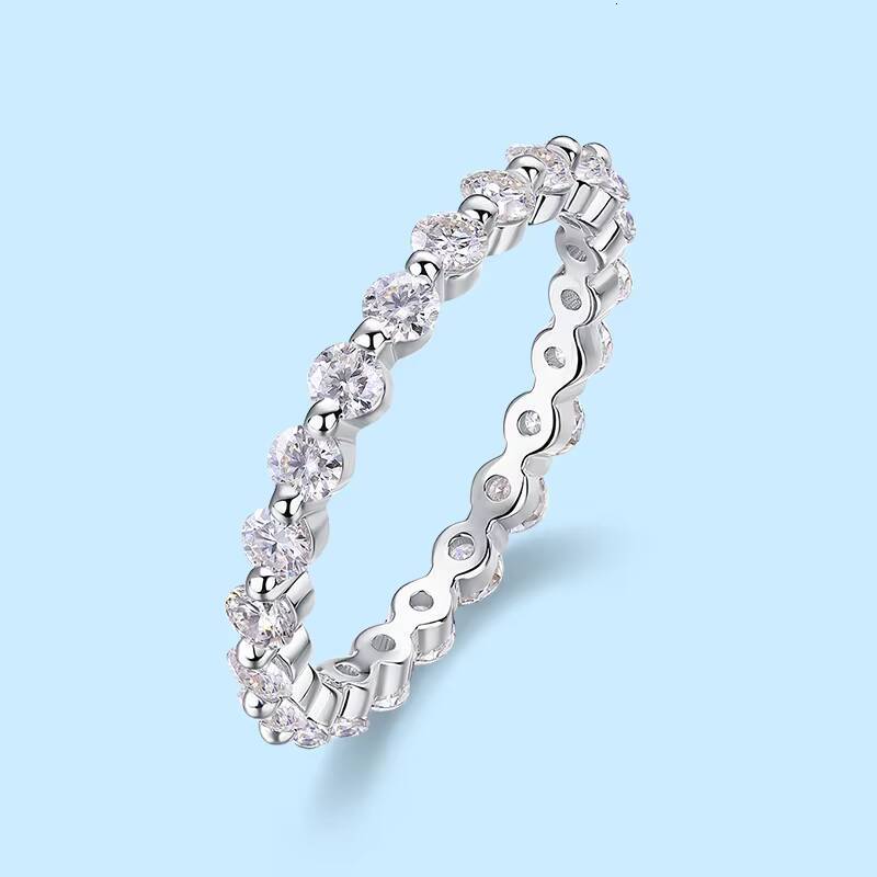 Simple and Elegant Ladies S925 Silver Moissanite Stone Is Suitable for Daily Wedding Birthday Gifts for Rings