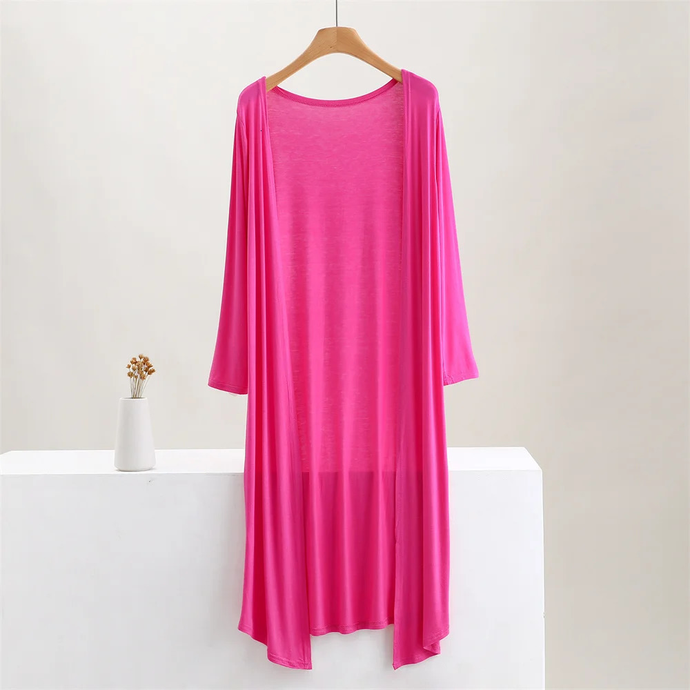 Summer Autumn 12 Colors Women Modal Long Cardigan Female Cotton Sweater Cardigans Long Sleeve Women Casual Coat Ladies Outerwear 251027