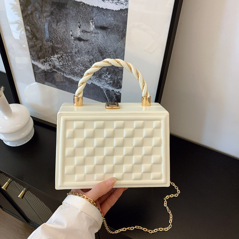 Free shipping designer bag Trendy Simple Bag for Women Handbag Box Bag Exquisite Plaid Chain Crossbody Tote Bag