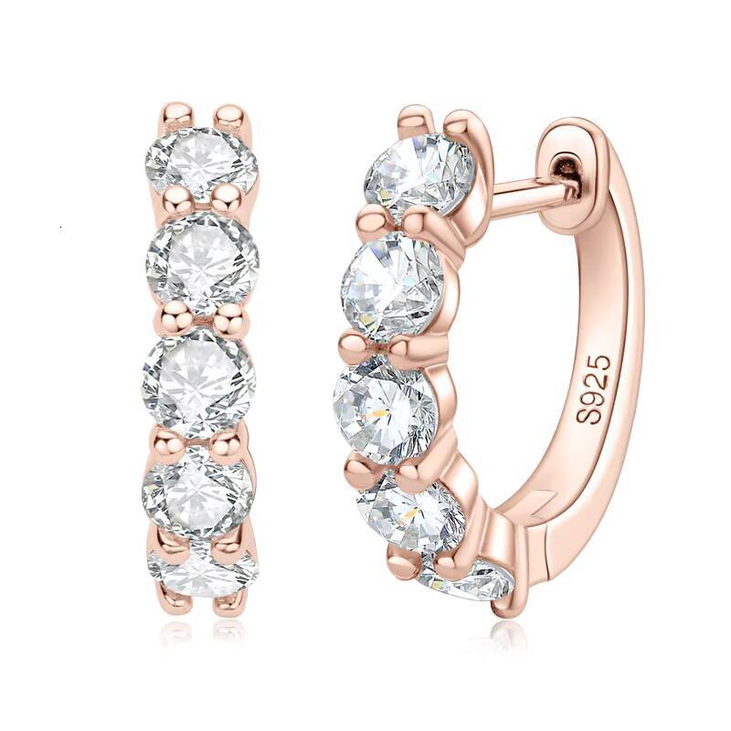 Personality Jewelry 925 Sterling Silver Earrings Hoop 35mm 02CT Moissanite Elegant Clipon huggies Earrings