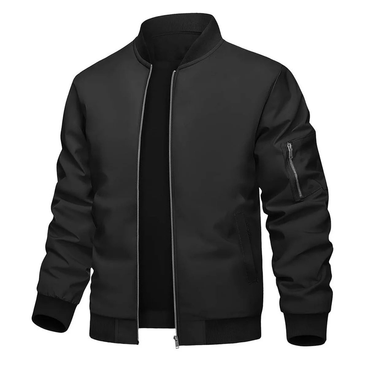 Mens spring and autumn solid color casual jacket suitable for daily travel sports outdoors 251015