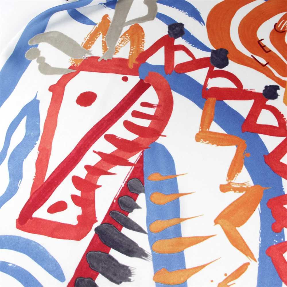 Silk Scarf Wen Graffi Horse Print Square Scarves Echarpes Silk Foards Fme Wraps Beach Shawls Bandana Lady Hijabs 90CMW251027