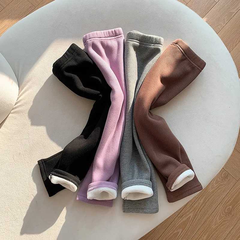 Girls Fleece Leggings Autumn WInter Korean Velvet Warm Pants 15Years Old Boys Casual Thicken TrousersT251027