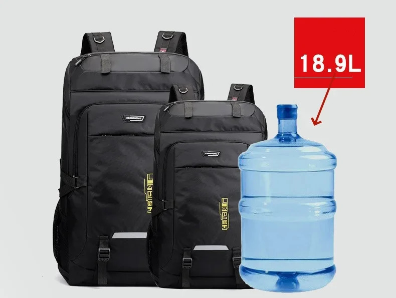 60L 80L Hiking Camping Backpack Nylon Waterproof Large Capacity Luggage Rucksack Men Women Outdoor Climbing Travel Sports Bag 251021