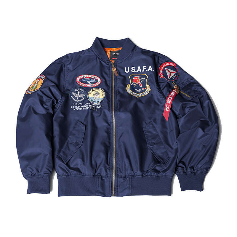 2025 New Trendy American Men's Spring and Autumn Thin MA-1 Air Force Pilot Jacket with Badge Embroidery Functional Style Coat