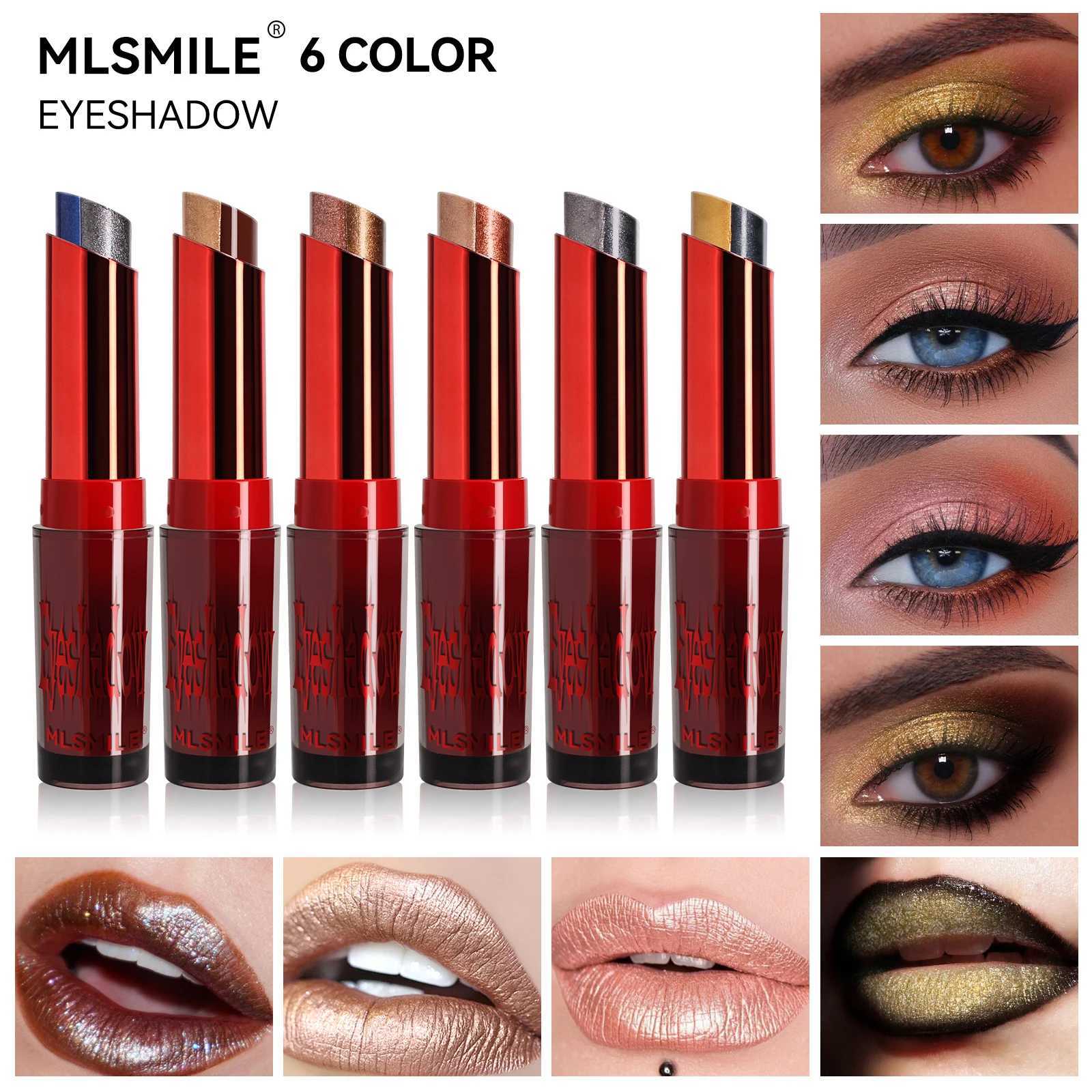 Glitter Metallic Matte Lipstick2 In Two Tone Waterproof EyeshadowSparkling High Pigment Longlasting Smudgeproof NonStick Cup W251027