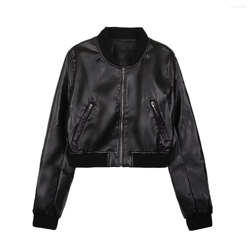 Women's Jackets Jacket Retro Motorcycle Style Long Sleeved Zipper Short Summer
