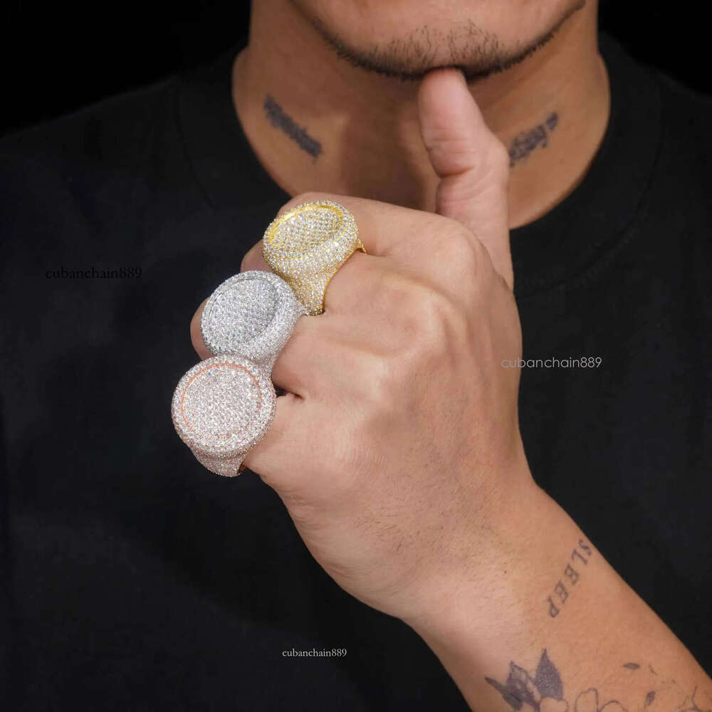 Original Sterling Sier and Womens Finger Hip Hop Full Moissanite Rings for Men