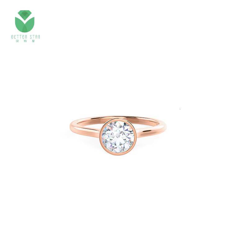 Custom Design Blue Color Round Shape Diamond Engagement Ring GIA IGI Certified HPHT Lab Diamond Rings Diamond Ring for Women