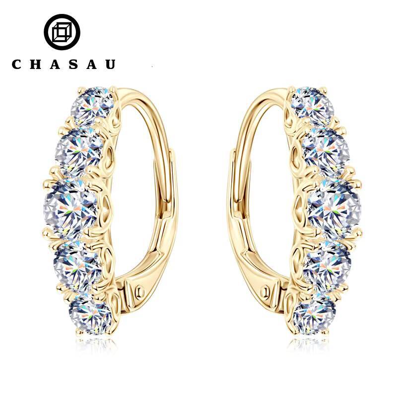 Womens 925 Silver Engagement Earrings with 4mm 35mm 3mm Moissanite Clasp Hoop Style Accent Stones for Stylish Looks