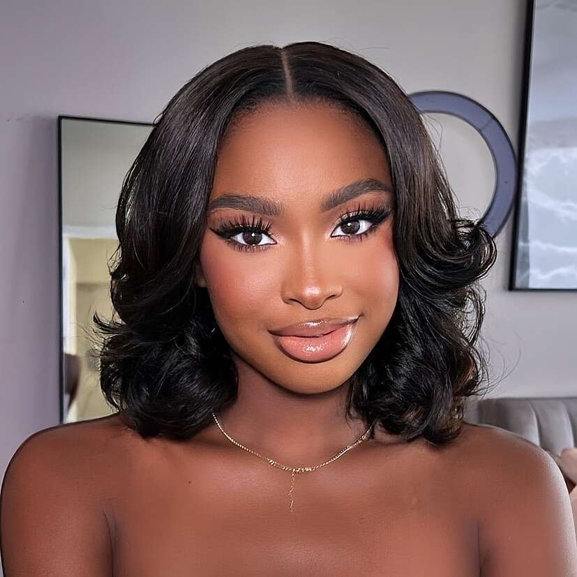 Elegant 4*4 Transparent Lace Frontal Light Brown Piano Color Wig, 180% Density Bob Virgin Human Hair, Loose Wave Hair Style With Hairline, Nature Look