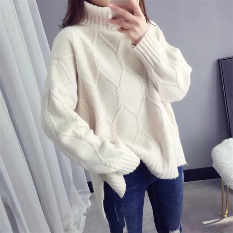 Thicken Warm High Collar Sweater For Women Pullovers Casual Autumn Winter Pull Femme Loose Bottoming Tops Knitwears ClothesT251027