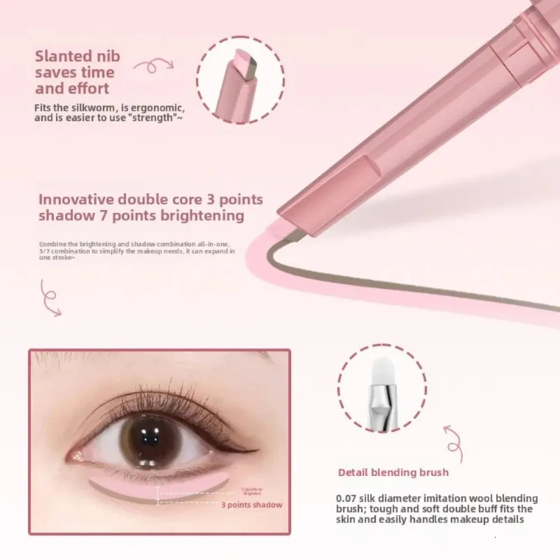 Brightening Aegyo Sal Pencil Waterproof Natural DualColor Lying Silkworm UnderEye Highlighter Shadow Pen Contour Eye Makeup 251027