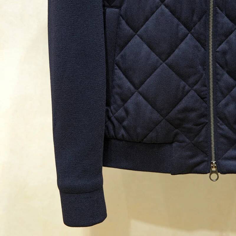 High-Efficiency Fleece Old Money Wind-Resistant Fall-Winter Men's Knitted Warm Cotton Coat, Dia-Shaped Outerwear