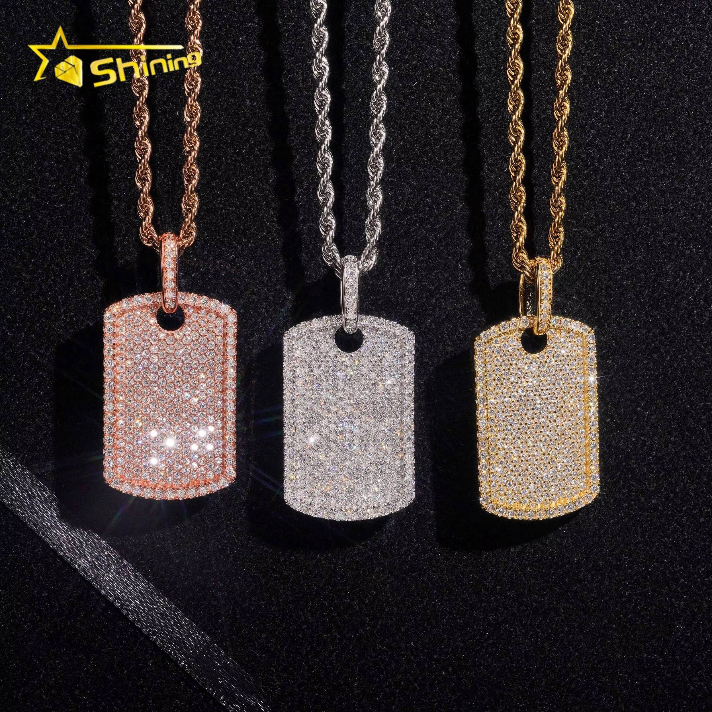 Hot Sale Iced Out GRA Certificated Mens 925 Sterling Silver VVS Moissanite Hip Hop Pendant