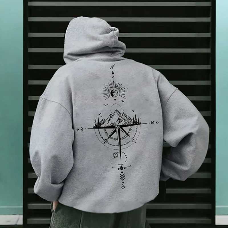 Vintage Print Hoodies for Men High Quality Hooded Long SLeeve Pullover All Season Daily Casual Sports Tops Mens Clothes W251027