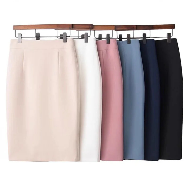 Lucyever Women Office Pencil Skirts Autumn Elegant Slim High Waist Black Skirt Ladies Korean Fashion Skinny OL 251027