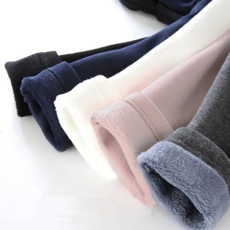 2024 Girls Pants Childrens Winter Thickened Warm Pants Warm Elastic Pink Navy Blue Underpants Boys PantsT251027