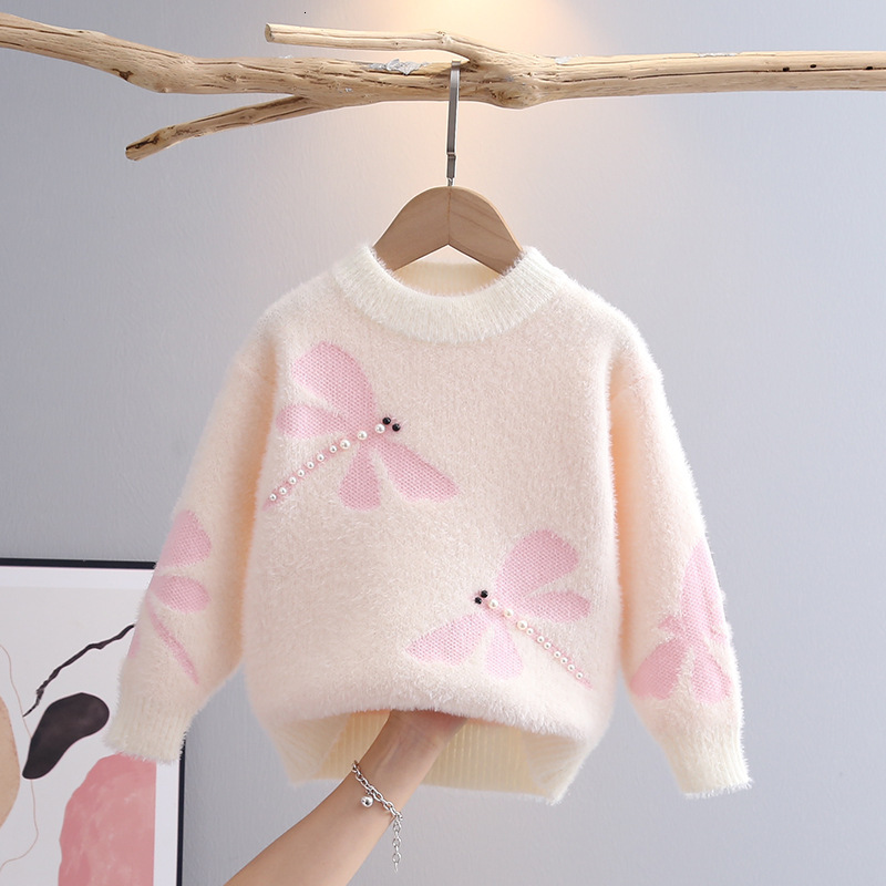 New sweater base knitted sweater fashionable thick imitation mink velvet autumn and winter pullover suitable for children and young girls